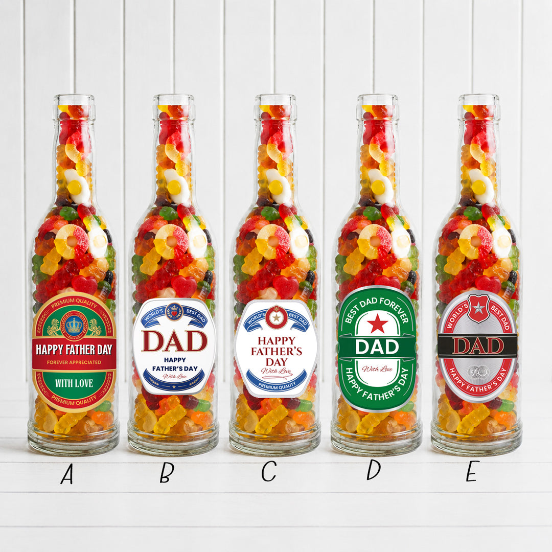 pack of 4- Personalised beer decal Vinyl - Father's Day - custom name - Sitcker