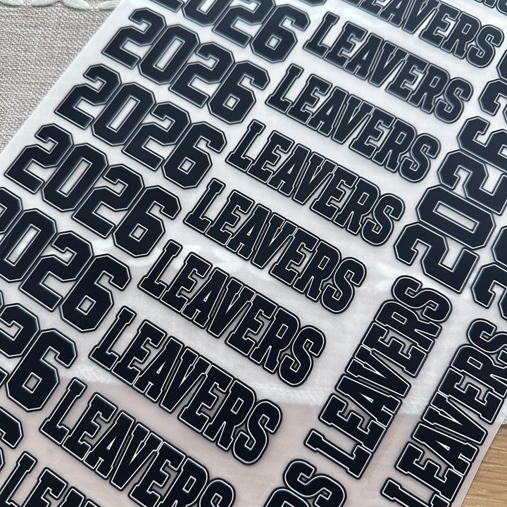Black School Leavers 2026  - DTF hair bow transfer A4 sheet