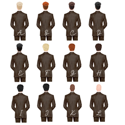 UV DTF - Groom Brown suit - Decal 3"