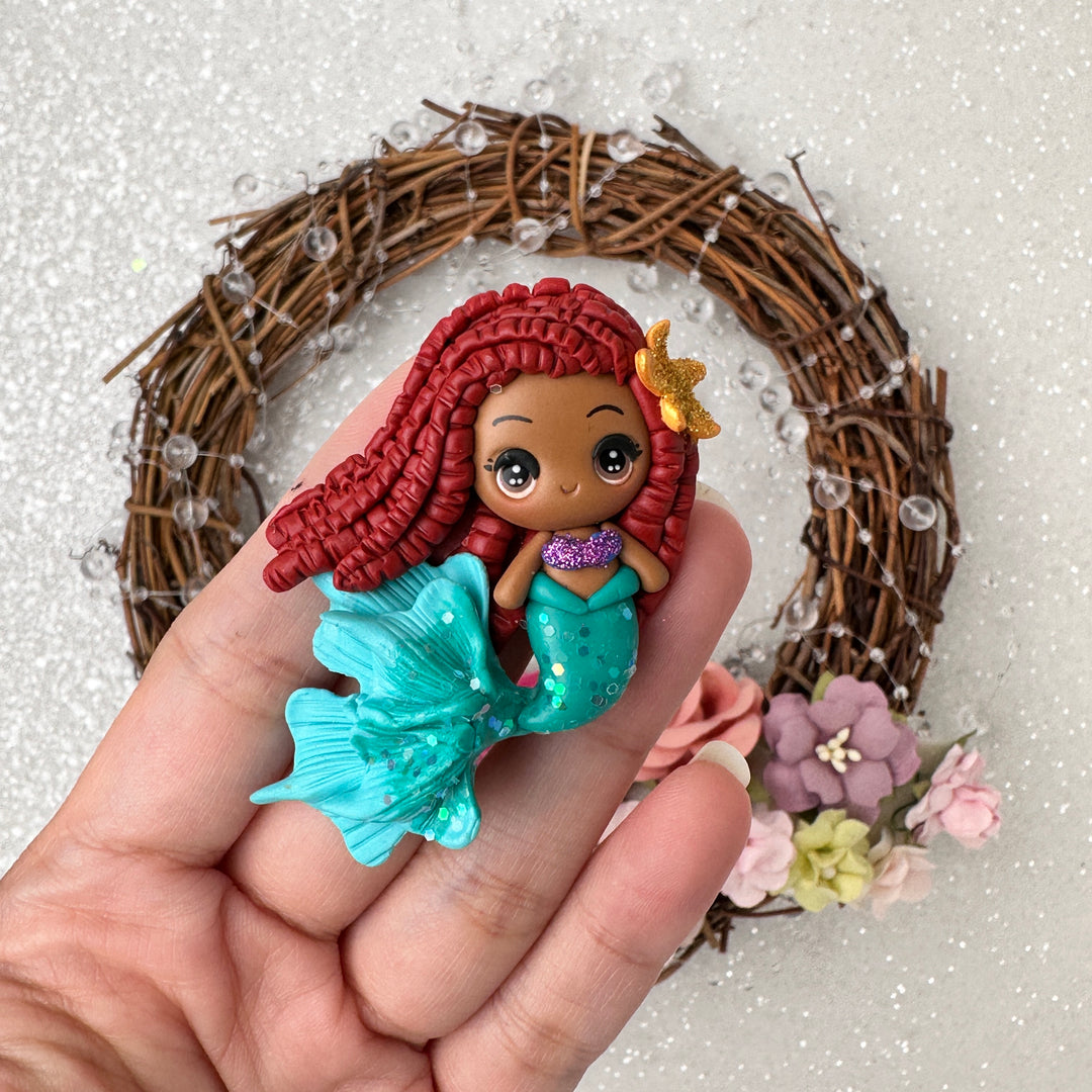 Princess mermaid - Embellishment Clay Bow Centre