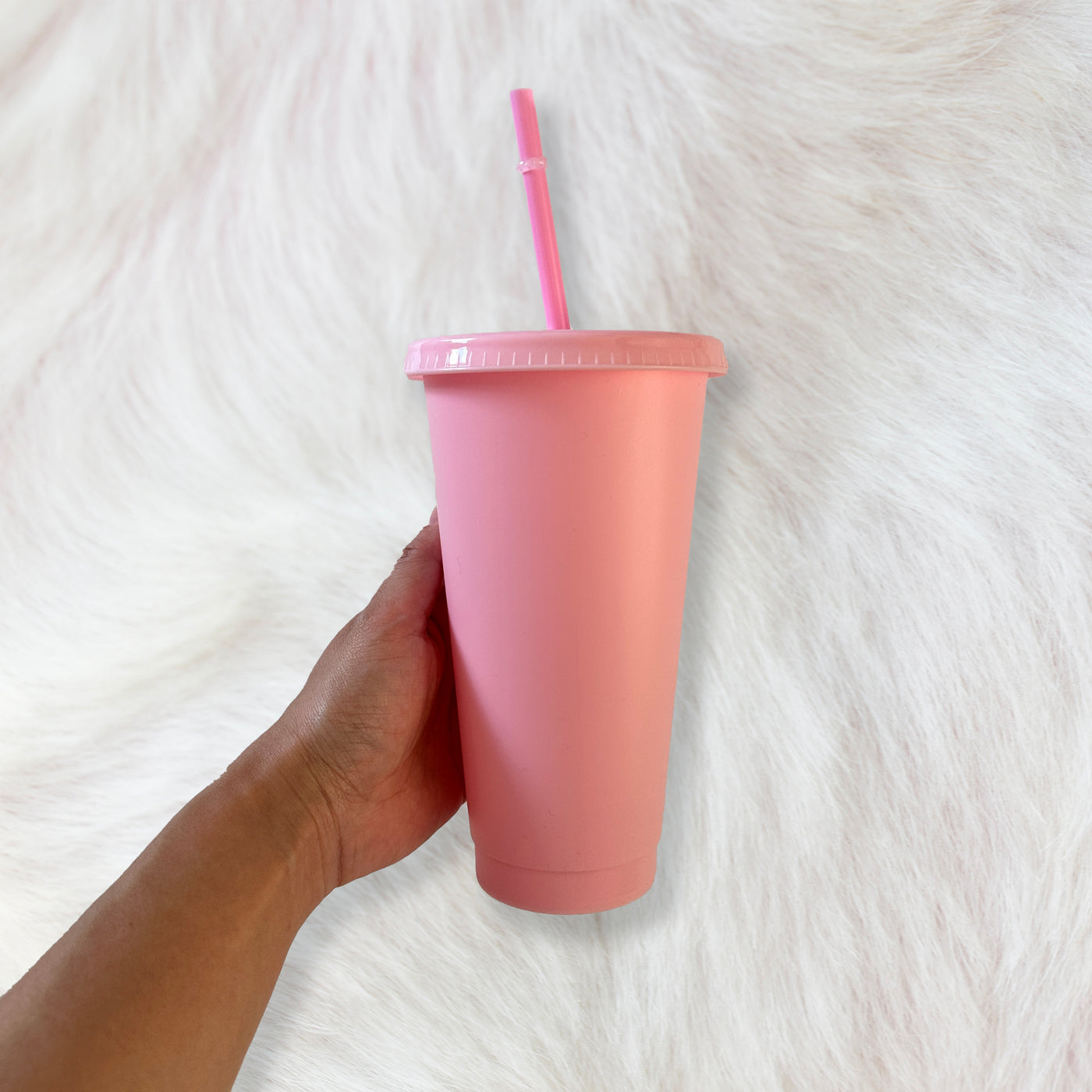 Light pastel pink - Solid colour Cold cup 24oz
