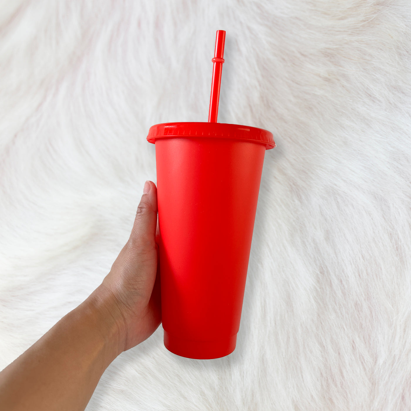 Red - Solid colour Cold cup 24oz