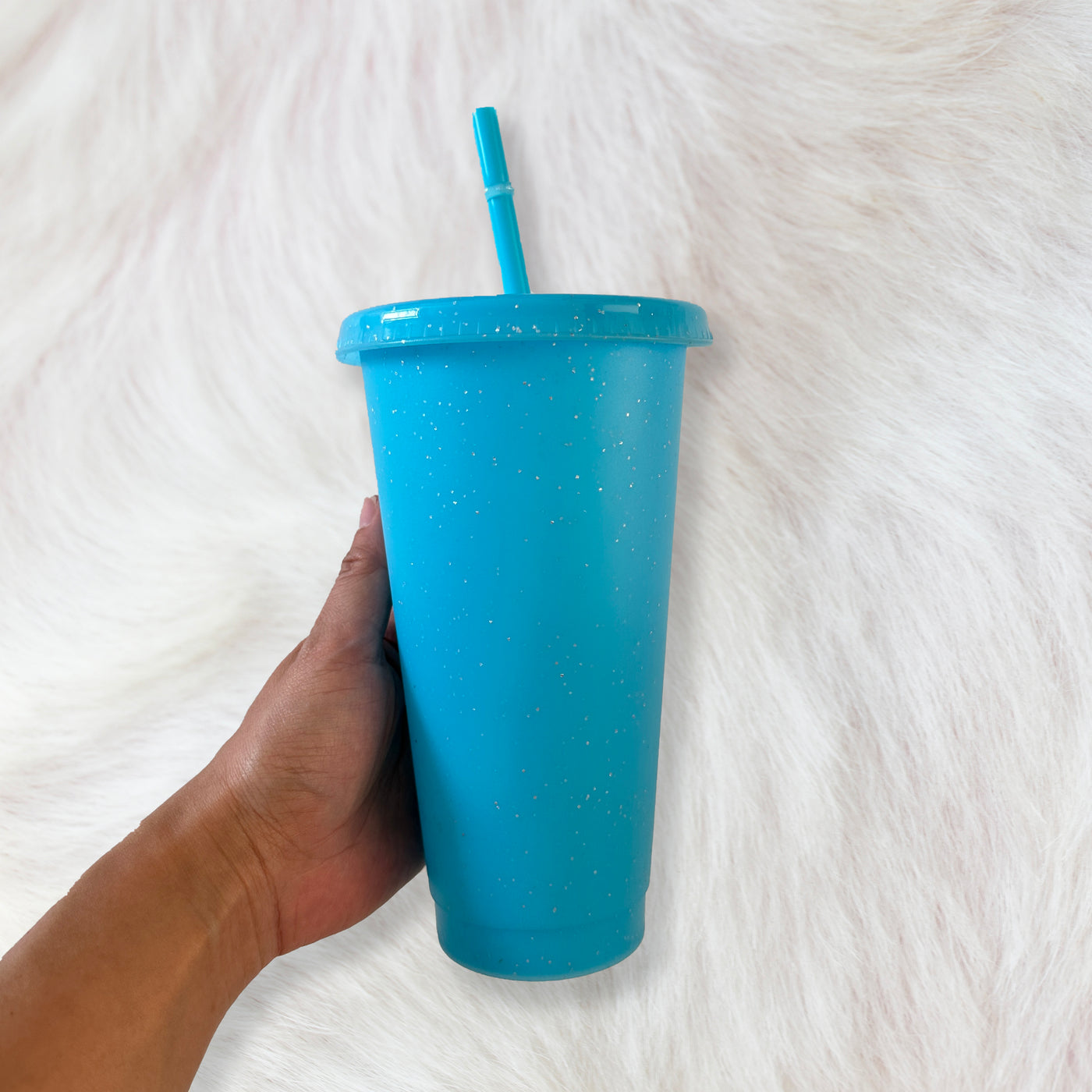 Blue - Glitter colour Cold cup 24oz