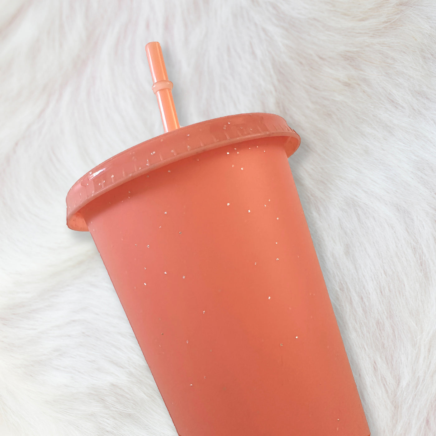 Peach - Glitter colour Cold cup 24oz