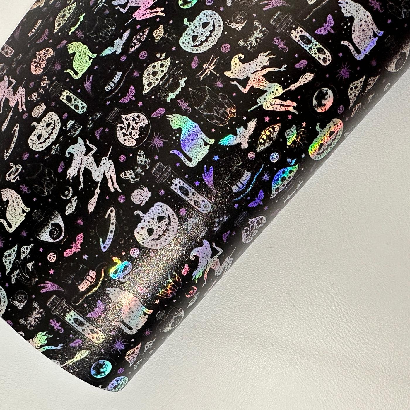 Holographic halloween witch  - faux vegan Leather vinyl