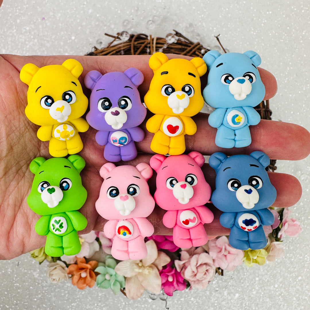 Rainbow bear friends - Embellishment Clay Bow Centre