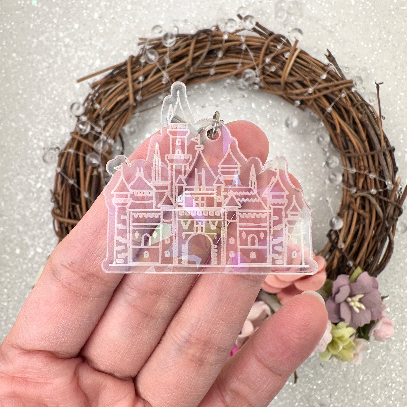 castle acrylic keychain  - Embellishment Bow Centre