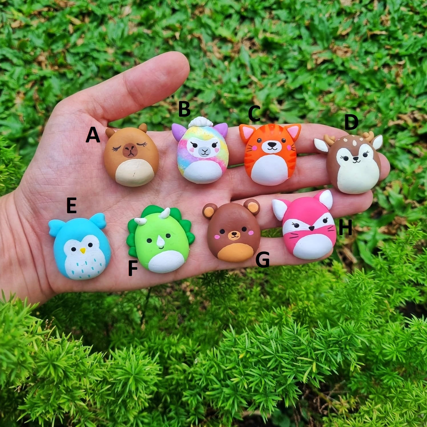 Cutie kawaii friends animals- Handmade Flatback Clay Bow Centre