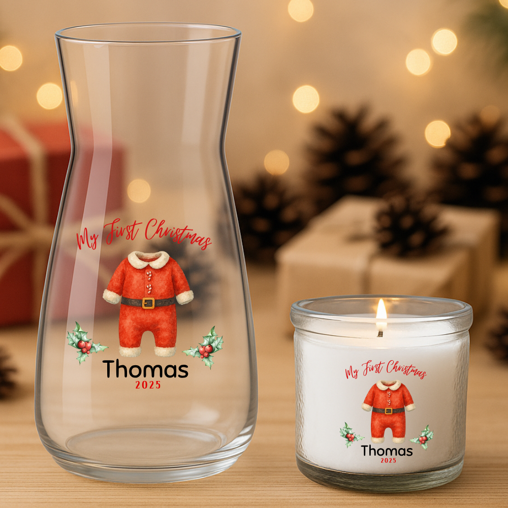 Cute Santa Suit My First Christmas - Personalized - Christmas UV DTF Decal