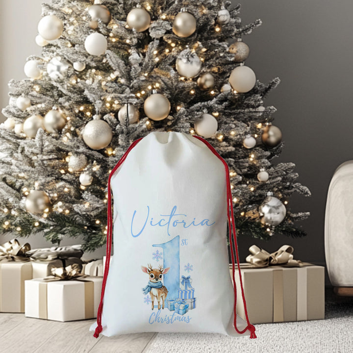 First Christmas deer blue - CHOOSE UV DTF decal - DTF Transfer