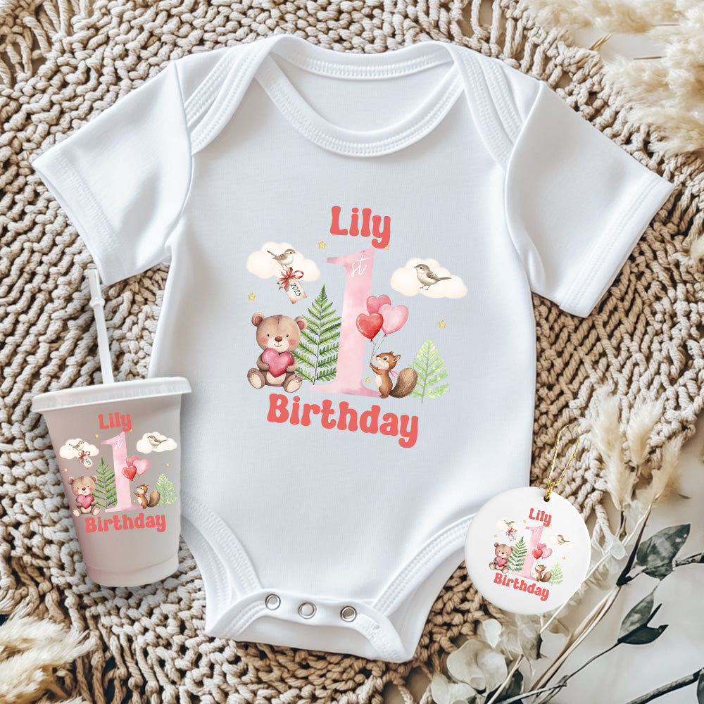 The First Birthday - Pink - CHOOSE UV DTF decal - DTF Transfer