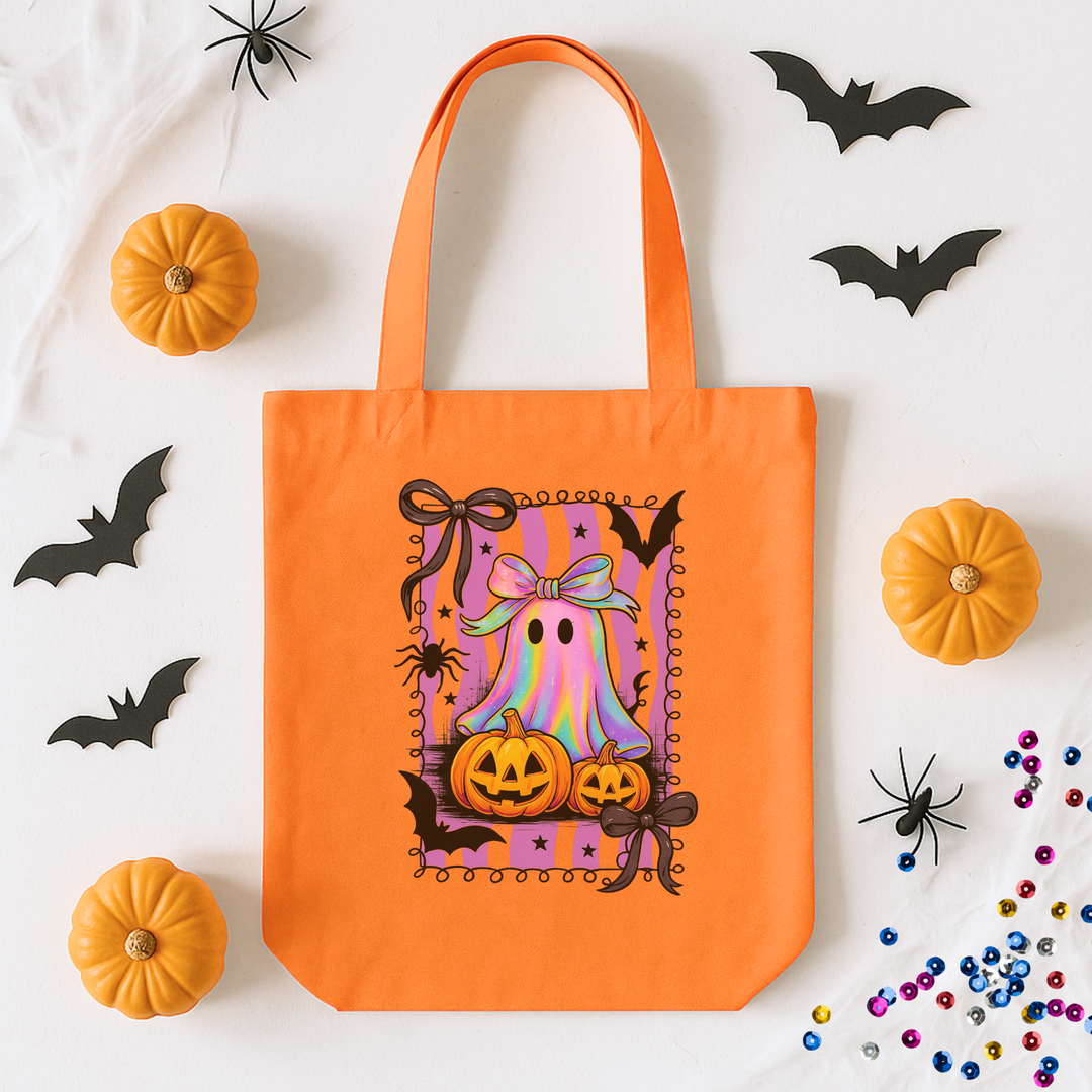 Custom DTF Transfer - Halloween ghost pink pumpkin personalised - DTF ready to press