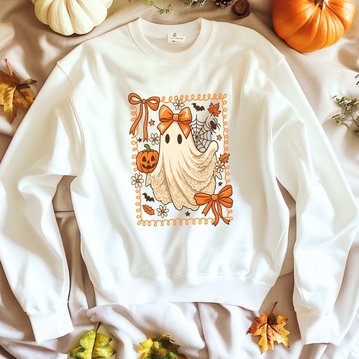 Custom DTF Transfer - Cute Halloween ghost flower pumpkin personalised - DTF ready to press