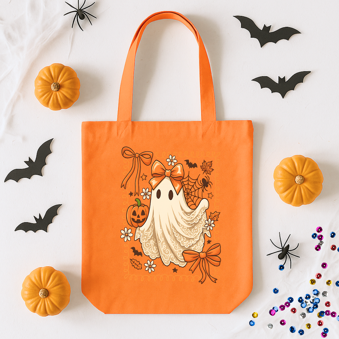 Custom DTF Transfer - Cute Halloween ghost flower pumpkin personalised - DTF ready to press