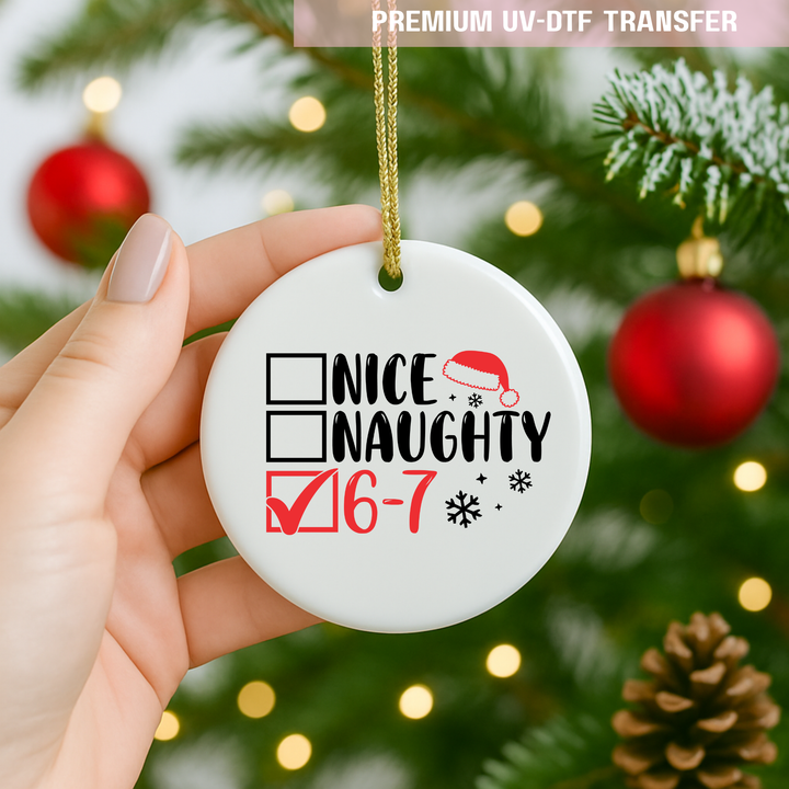 UV DTF decal - six seven 67 nice naughty
