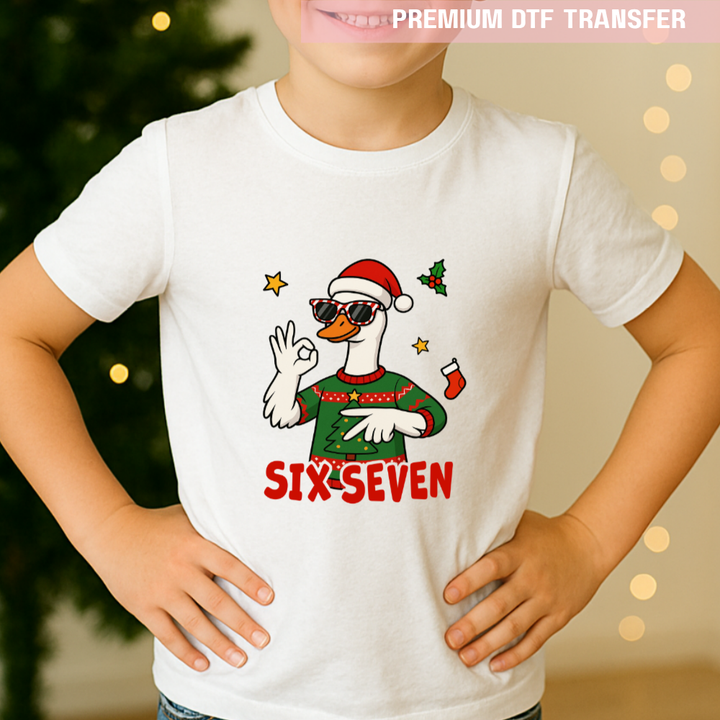 DTF Transfer - Christmas duck six seven 67 funny meme - DTF ready to press