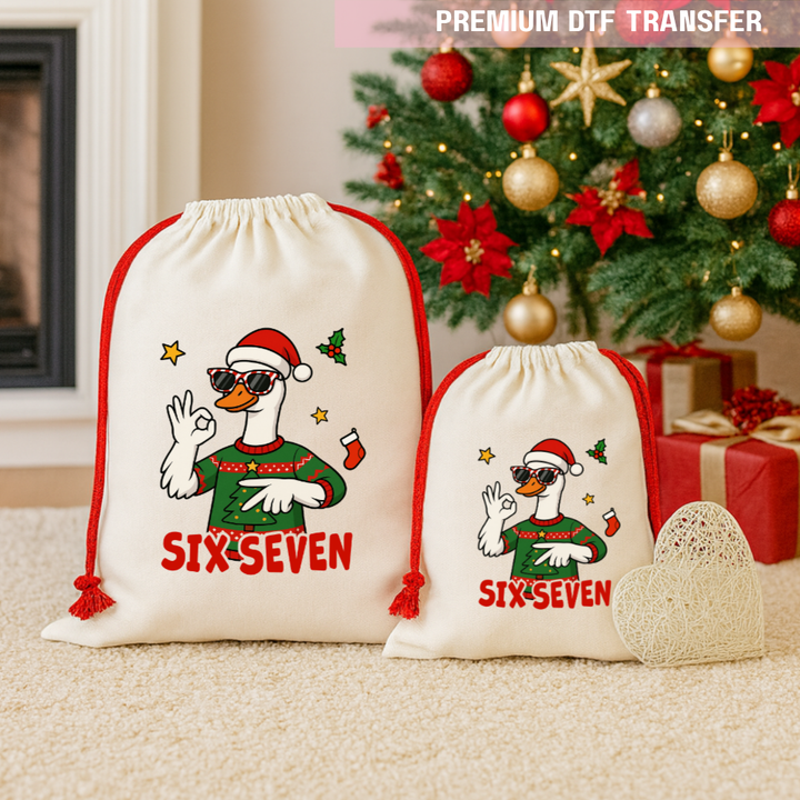 DTF Transfer - Christmas duck six seven 67 funny meme - DTF ready to press