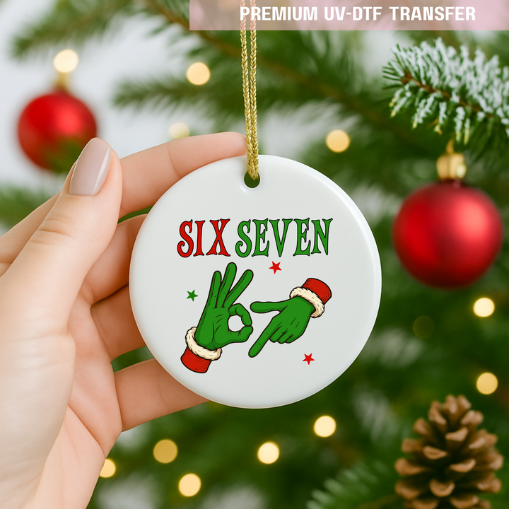 UV DTF decal - six seven 67 sign language