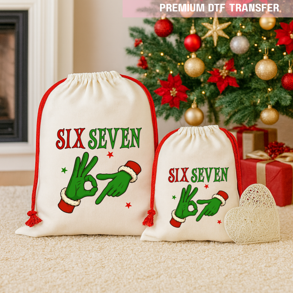 DTF Transfer - Christmas green monster six seven 67 funny meme - DTF ready to press