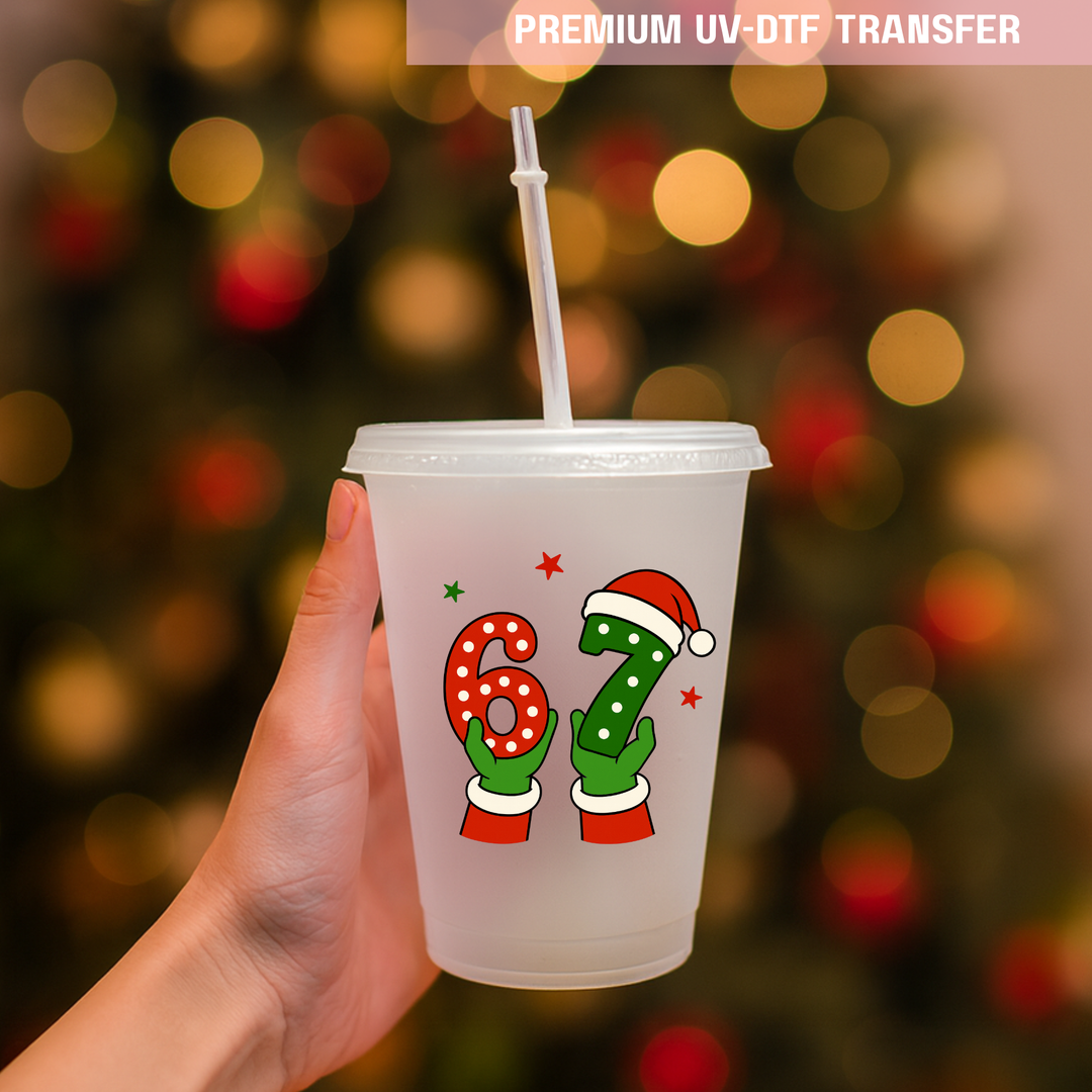 UV DTF decal - six seven 67 holding the lucky