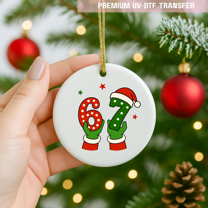 UV DTF decal - six seven 67 holding the lucky