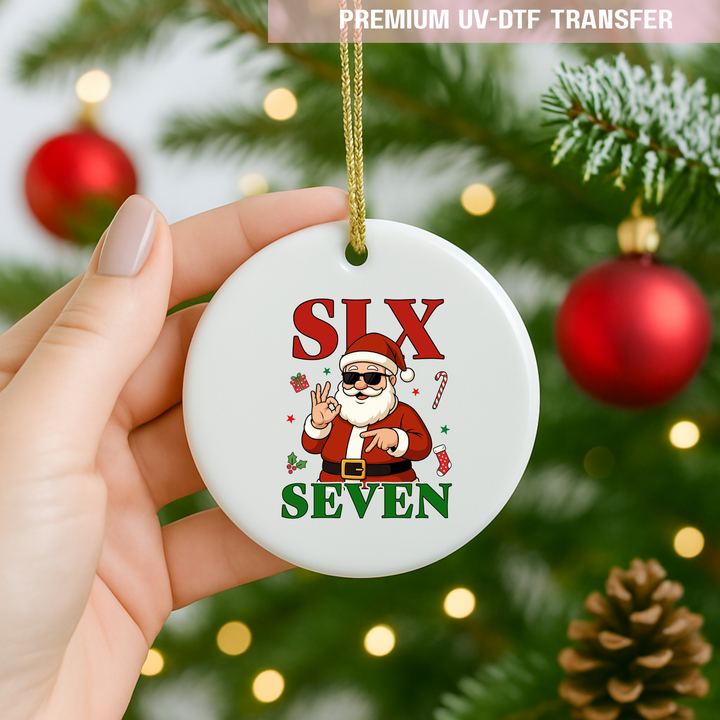 UV DTF decal - six seven 67 north pole rapper santa