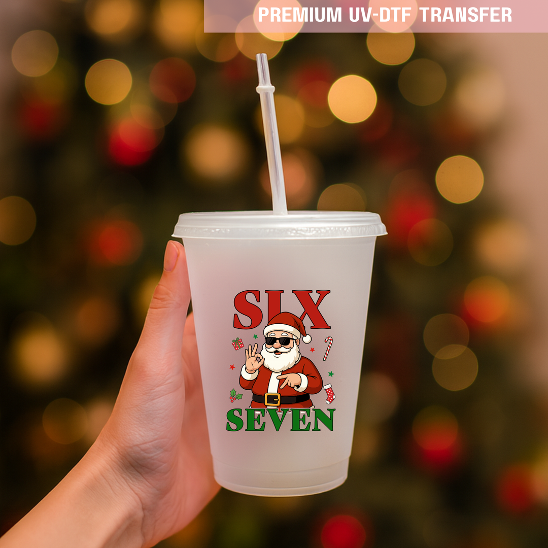 UV DTF decal - six seven 67 north pole rapper santa