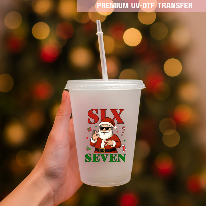 UV DTF decal - six seven 67 north pole rapper santa