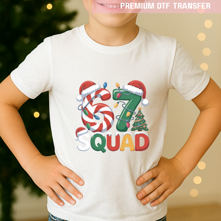 DTF Transfer - Christmas squad festive six seven 67 funny meme - DTF ready to press