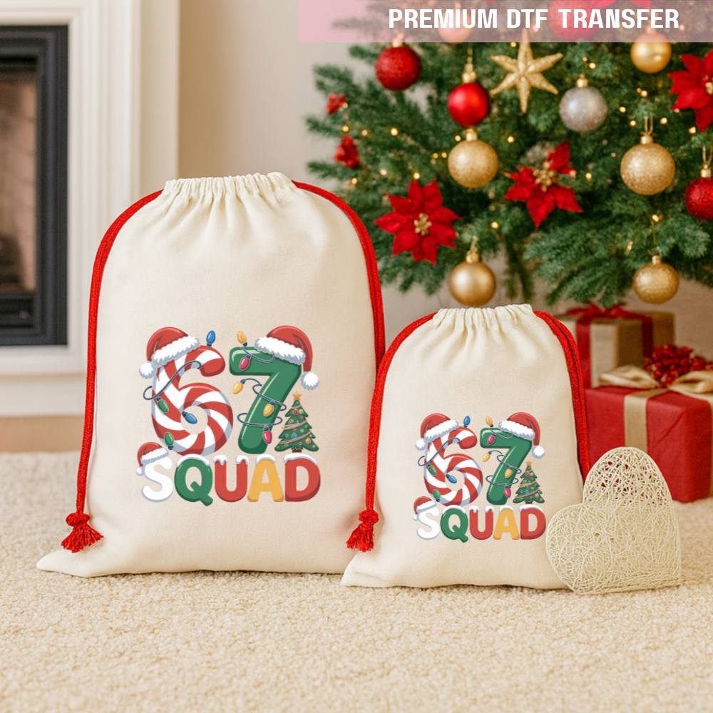 DTF Transfer - Christmas squad festive six seven 67 funny meme - DTF ready to press
