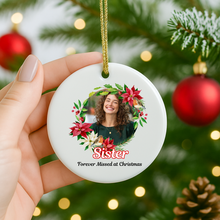 Forever Missed Always Loved Never Forgotten With Flower Frame - Personalized - Christmas UV DTF Decal