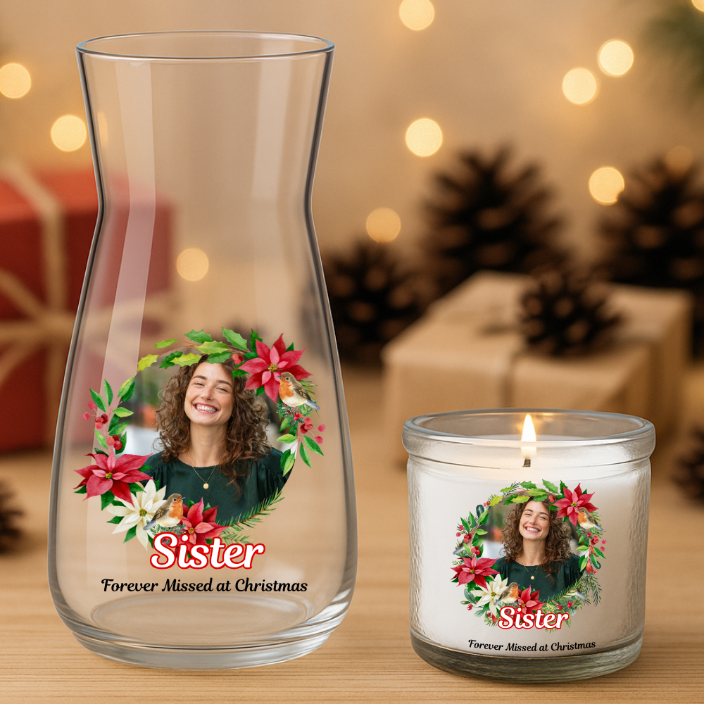 Forever Missed Always Loved Never Forgotten With Flower Frame - Personalized - Christmas UV DTF Decal