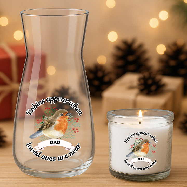 Robins Appear When Loved Ones Are Near - Personalized - Christmas UV DTF Decal
