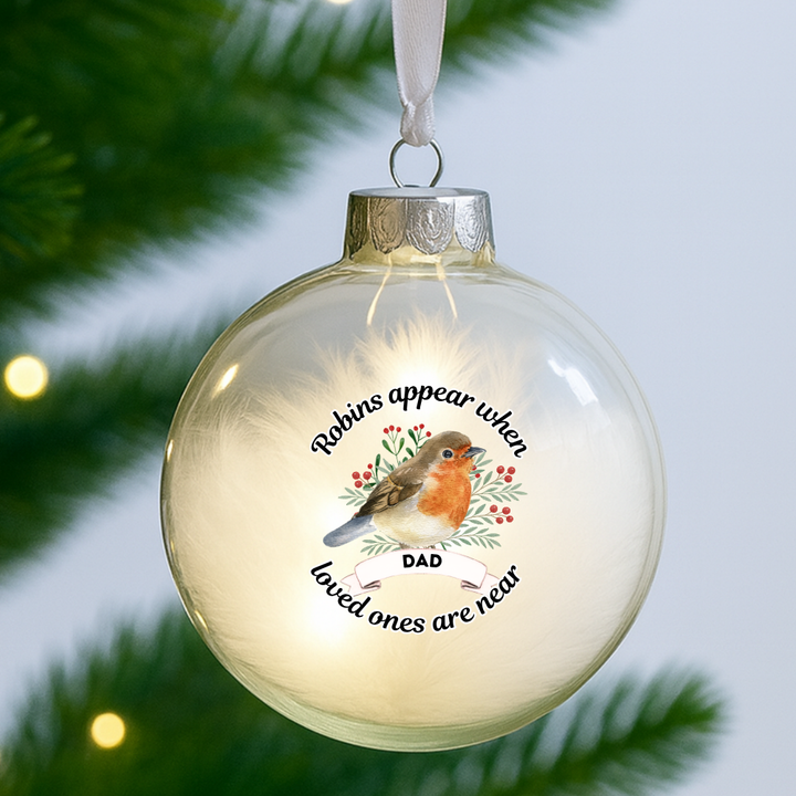 Robins Appear When Loved Ones Are Near - Personalized - Christmas UV DTF Decal
