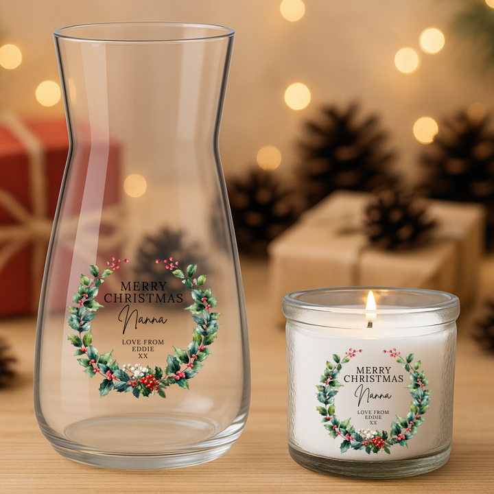Merry Christmas Berries Love From - Personalized - Christmas UV DTF Decal