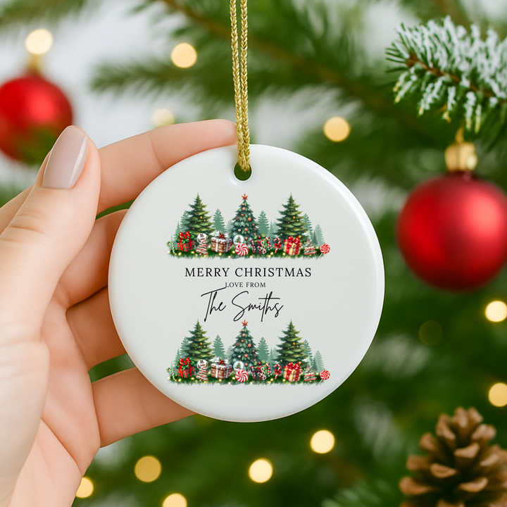 Merry Christmas Tree Love From - Personalized - Christmas UV DTF Decal