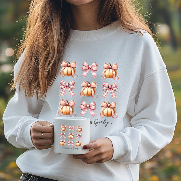 Autumn fall pumpkin patch girly - CHOOSE UV DTF decal - DTF Transfer