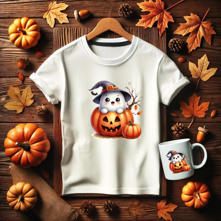 Cute ghost on pumpkin - CHOOSE UV DTF decal - DTF Transfer