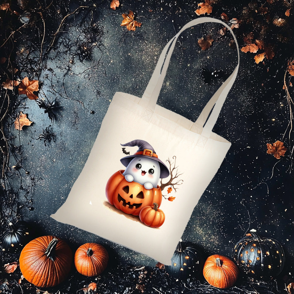 Cute ghost on pumpkin - CHOOSE UV DTF decal - DTF Transfer