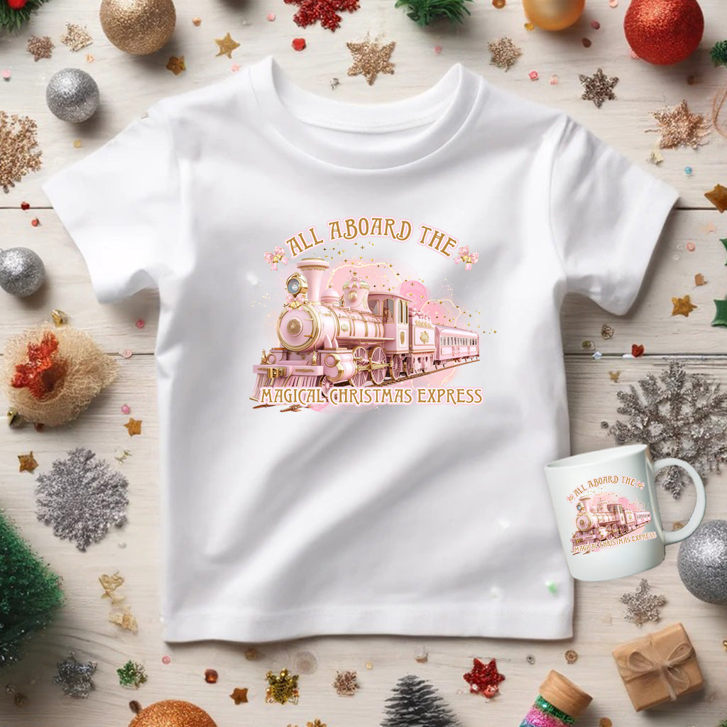 pink gold polar express train - CHOOSE UV DTF decal - DTF Transfer