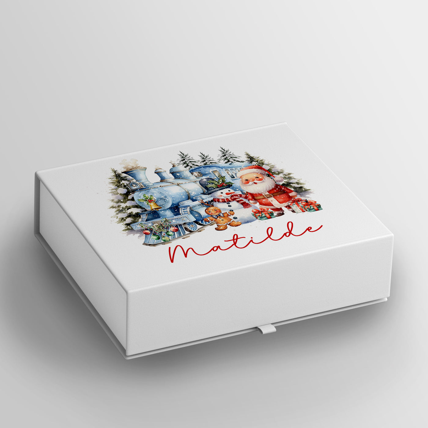 Santa Christmas train - Transparent Sticker for Magnetic box