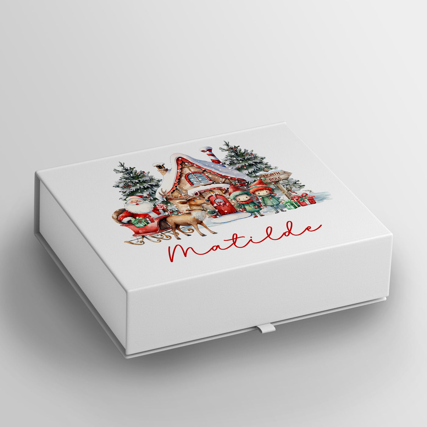 Santa Sleigh delivery - Transparent Sticker for Magnetic box