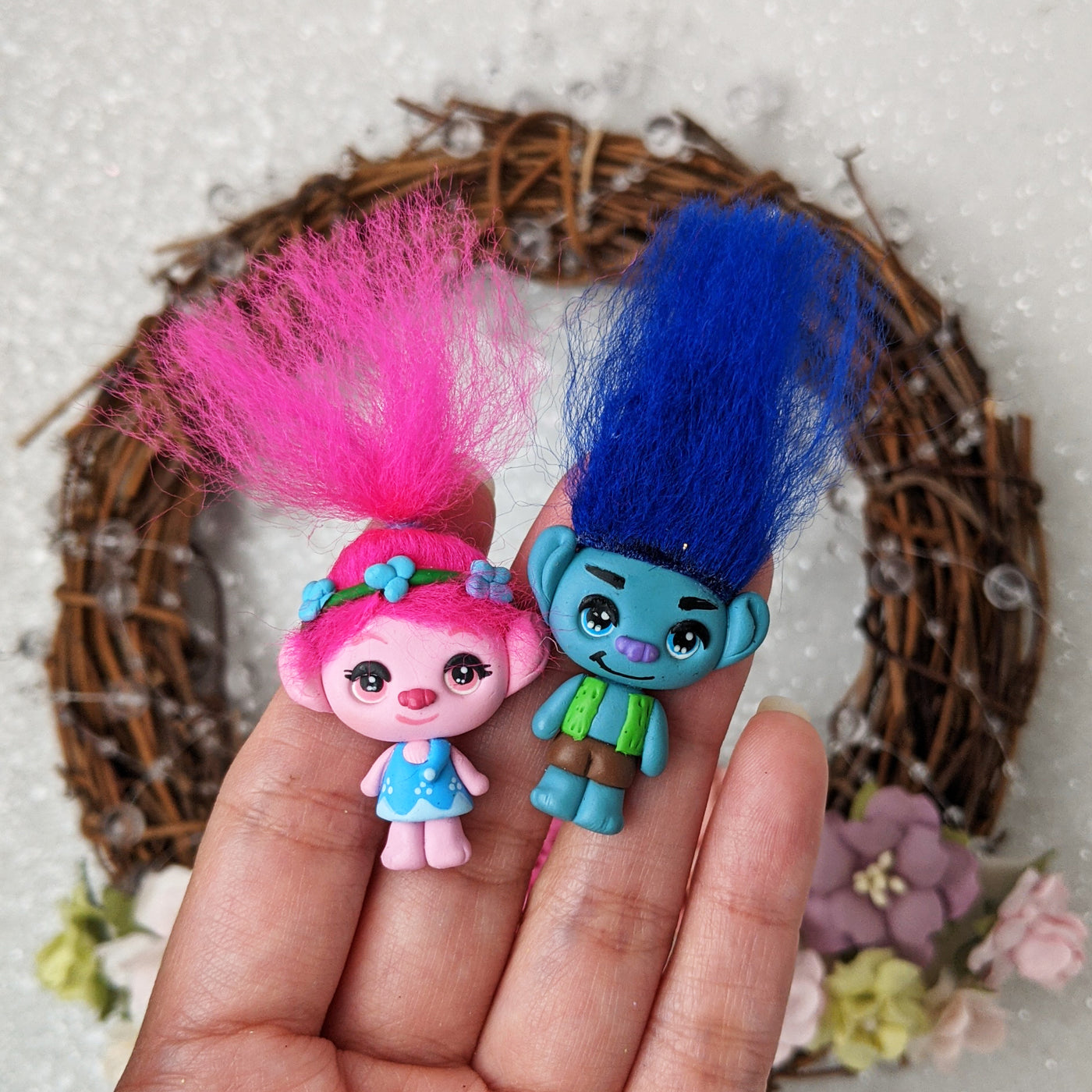 Fancy hair trolls - Handmade Flatback Clay Bow Centre