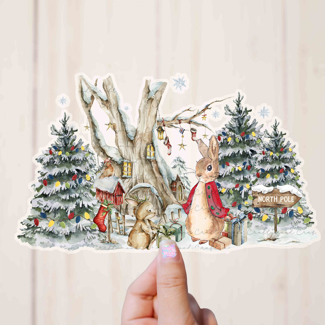 Winter Woodland peter - Transparent Sticker for Magnetic box