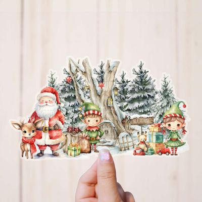 Santa's little help- Transparent Sticker for Magnetic box