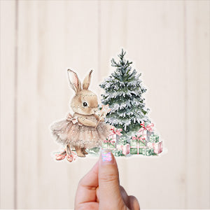 Tutu bunny rabbit ballerina   - Transparent Sticker for Magnetic box