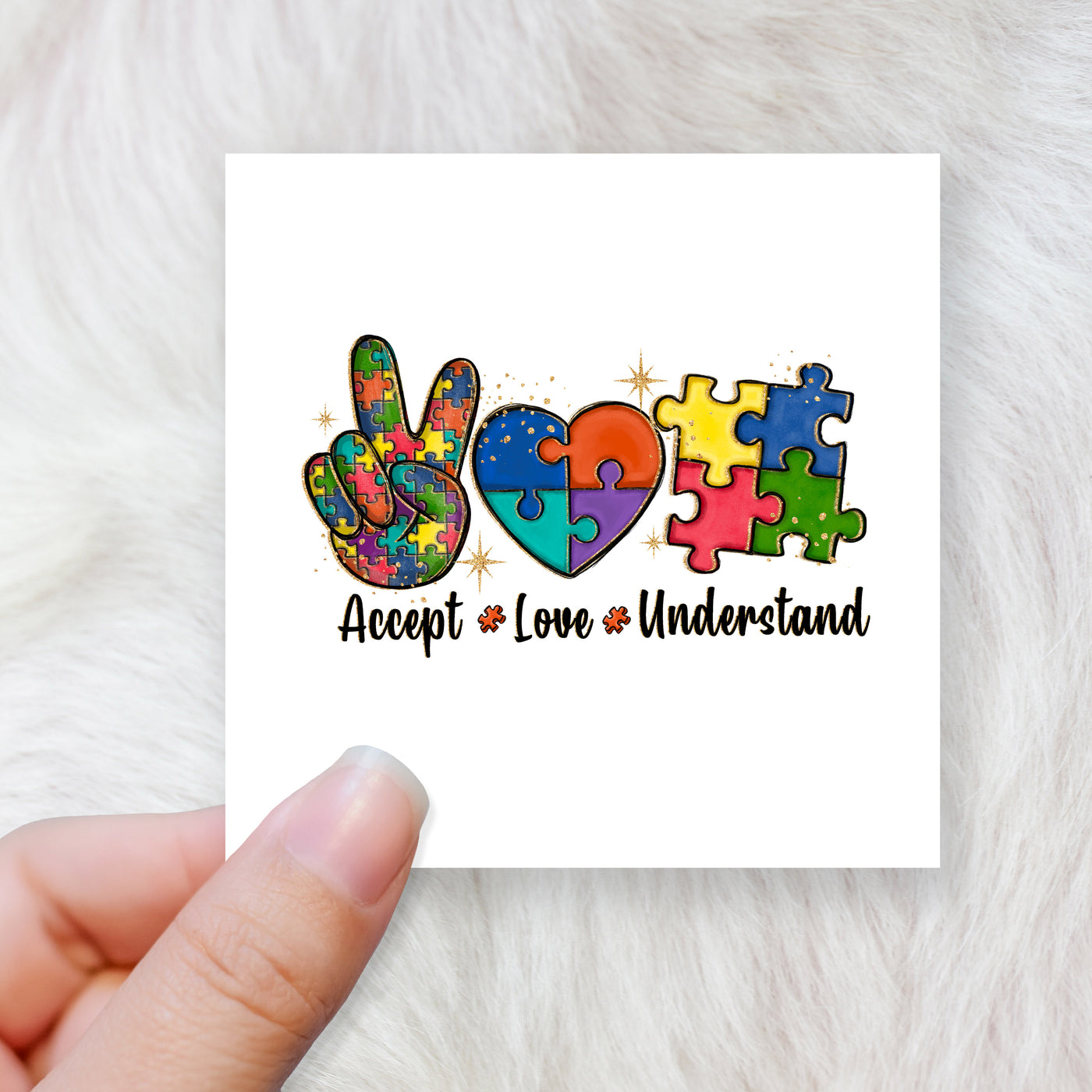 Accept love understand - CHOOSE UV DTF decal - DTF Transfer