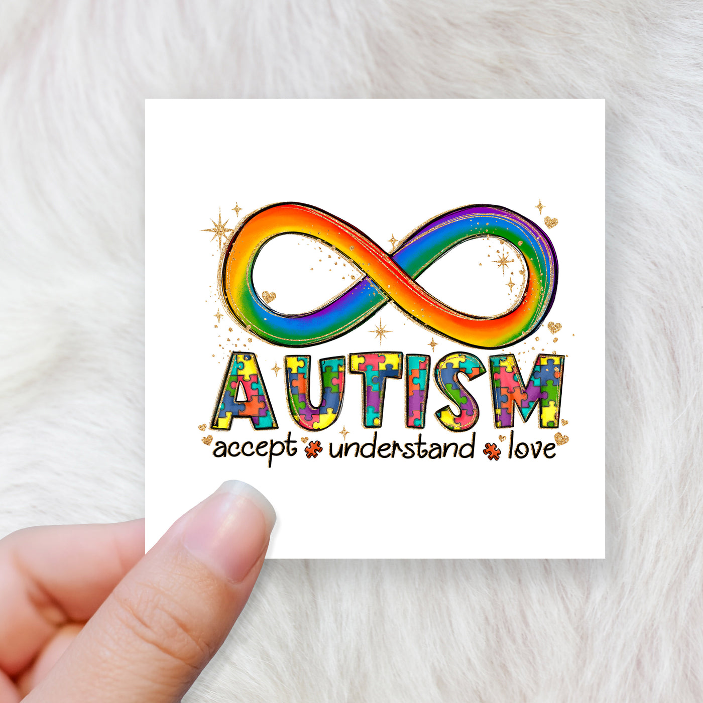 Autism accept understand love - CHOOSE UV DTF decal - DTF Transfer