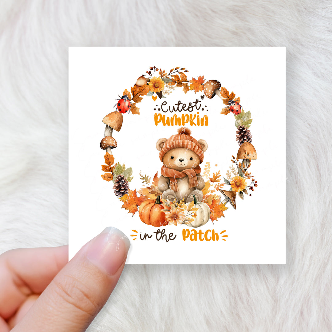 Cutest pumpkin in the patch bear - CHOOSE UV DTF decal - DTF Transfer