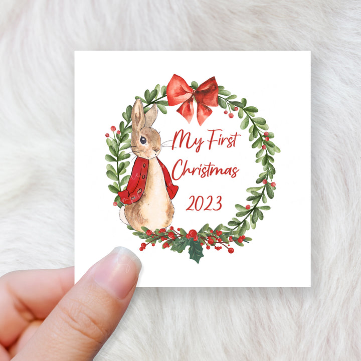 Peter rabbit first Christmas - CHOOSE UV DTF decal - DTF Transfer